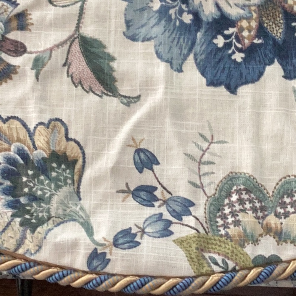 Blue Jacobean Valances